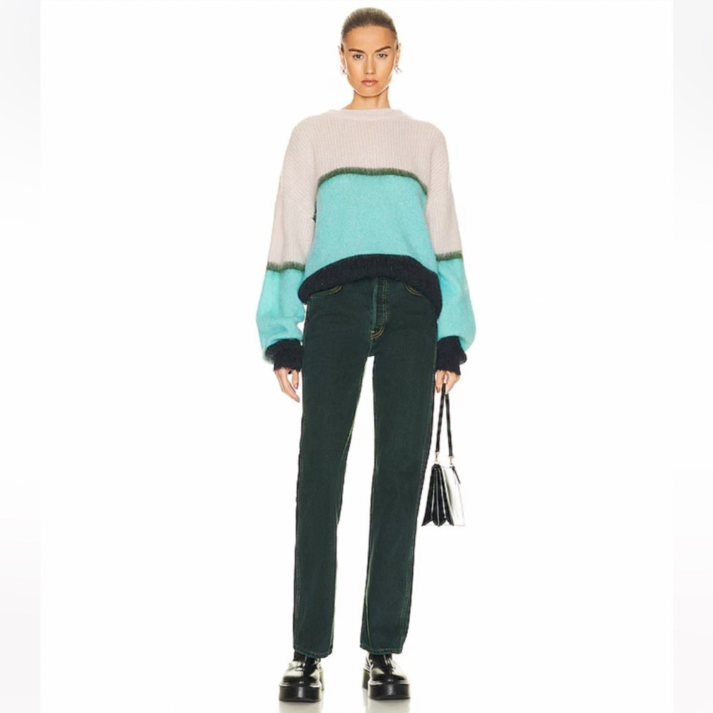 New RE/DONE 90’s High Rise Loose Straight Leg Jeans Evergreen Dipped